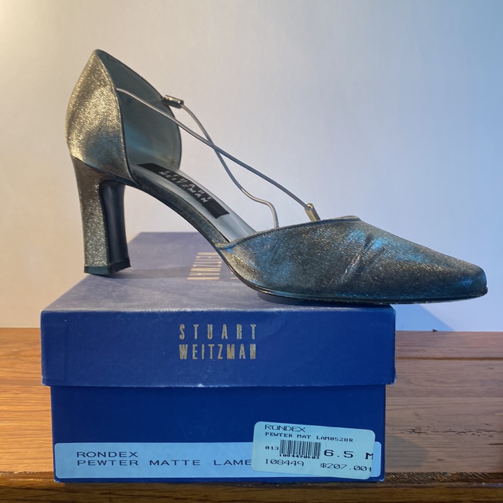 Stuart Weitzman Rondex Pewter Matte Lame - Picture 4 of 10